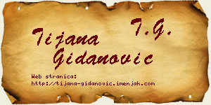 Tijana Gidanović vizit kartica